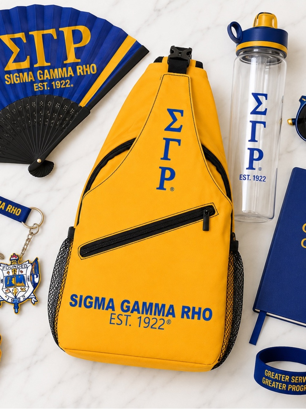 Sigma Gamma Rho Gold Sling Backpack - Picture 3 of 3